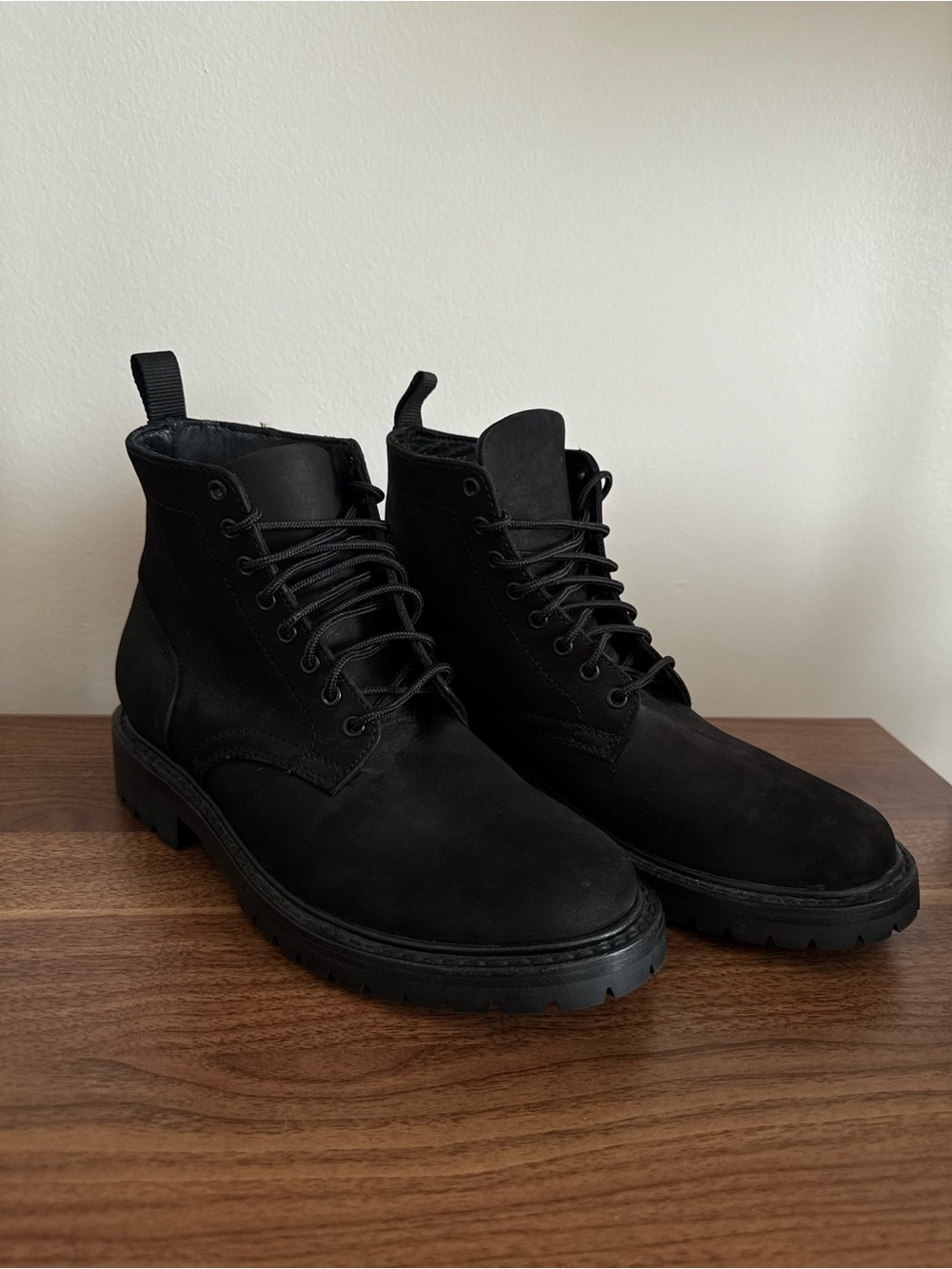 Thursday Boot Company Matte Black Lace-Up Work Boots